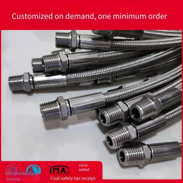 Ss304 Metal Bellows, Stainless Steel Braided Metal Hose, High-pressure and High-temperature Resistant Hose up to 400°c photo-3