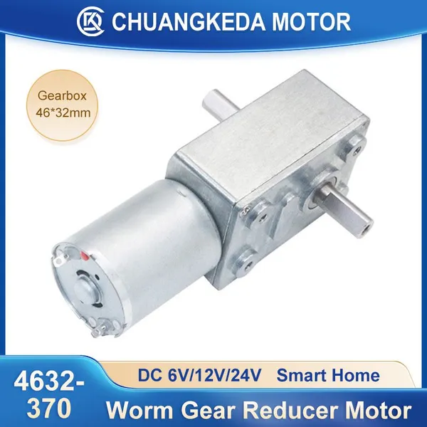 4632-370 Worm Gear Reducer Motor Self-Locking Miniature DC Worm Gear Motor With Dual Output Shafts