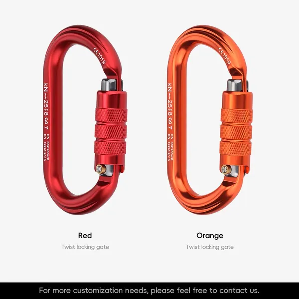 O Type Screw Gate Carabiner 25kN CE Safety Carabiner 7075 Aluminum Alloy Locking Carabiner for Rock Climbing Mountaineering Aerial Work Rescue photo-2