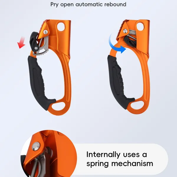 Customized Outdoor Rock Climbing SRT Hand Ascender Device Mountaineer Handle Ascender Left Hand Right Hand Climbing Equipment Rope Tools 8-13mm photo-5
