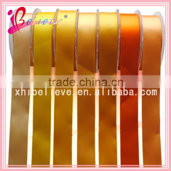 High Quality Polyester Ribbon Made in China Solid Colors Orange Ribbon Ornaments photo-2