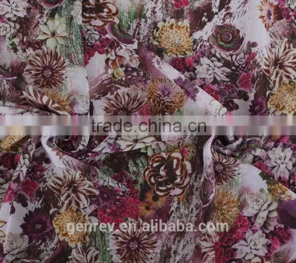 Polyester Chiffon Fabric Different Types Flower Designs of Fabric Printed Fabrics photo-2