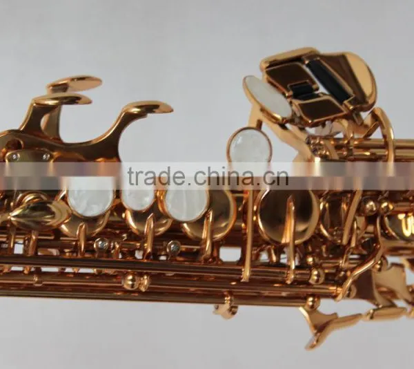 High Grade Bb Key Dark Gold Lacquer Straight Soprano Saxophone With G Key photo-4