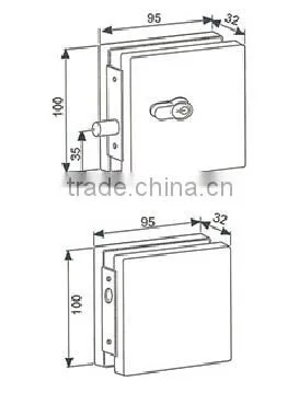 Aluminum Push Lock Fittings for Glass Door (DL-024) photo-2