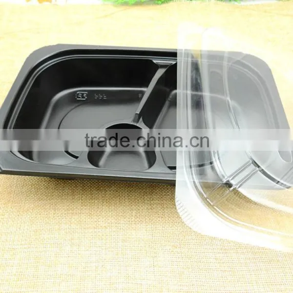 PP Plastic Disposable 3 Compartment Microwave Safe Takeaway Food Container Lunch Tray photo-2