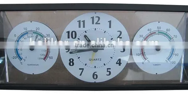 Customized Plastic Temperature and Humidity Meter Table Clock for Promotional Gifts photo-2