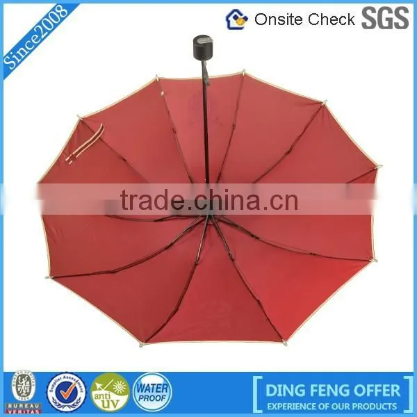 3 Folding Gift Umbrella Wholesale Cheap Umbrellas With Red Color photo-2