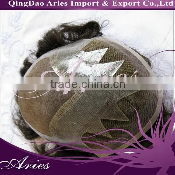 Hot Tot Selling Remy Human Hair Piece Toupee for Black Men, Invisible Knot Very Natural Hair Line Toupee photo-3