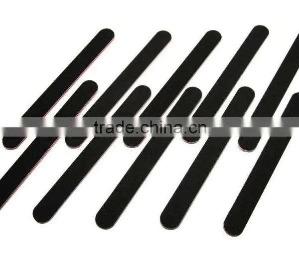 Black Double Emery Board Sand Paper Polish File Thin Manicure Nail File
