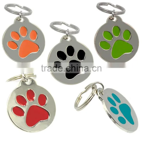 Personalized Engraved Designers Round Paw Pet ID Tag Dog Tag Quality Choice
