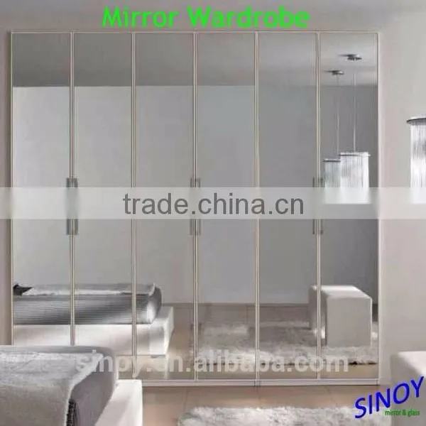 3mm 4mm 5mm Wardrobe Door Mirror Glass With Double Coated Paint photo-2