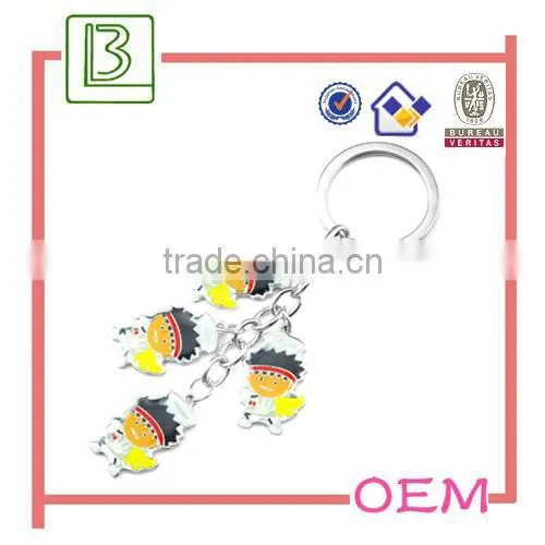 Custom Metal Alloy Silver Tone Enamel Cartoon Figure Keychain photo-4