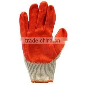 Red Rubberized Cuff Cowhide Split Leather Working Gloves photo-2