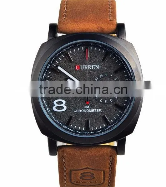 NEW Fashion Curren Mens Watch, Luxury Leather Strap Man Wrist Watch, Sports Watches for Travel