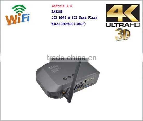 Built-in Wi-Fi, 1500 Lumens DLP Home Theater 3D Smart Portable Projector Supports WXGA 1280x800p photo-3