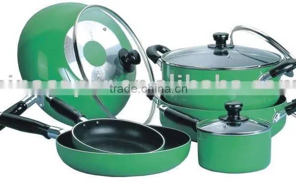 10pcs Aluminum Non Stick Cookware Set