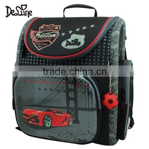 Little Boys Primary School Bag Red Cars Print School Backpack photo-4