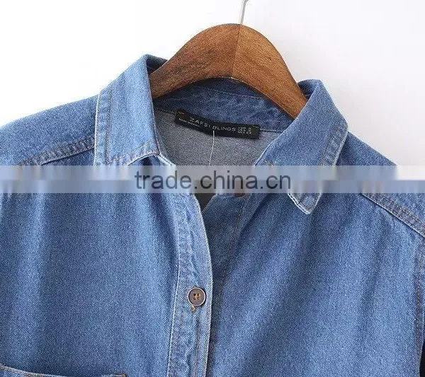 Cheap China Wholesale Clothing Two Pockets Front Denim Jacket photo-3