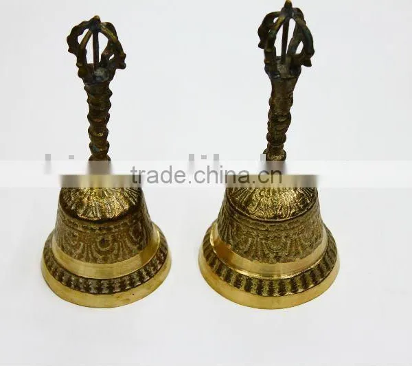 Tibet Metal Copper Brass Hand Bell ,big Buddhist Handbell