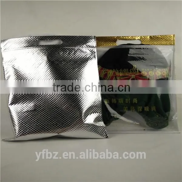 Custom Compound Laser Garment Packing Bag With Slideable Zipper /plastic Packaging Bag for Clothes photo-3