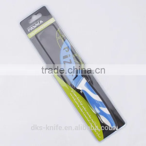 New Designed Non-stick Color Coating Pizza Knife With Double Blister Packing Colored Kitchen Knife KP1301-PIDB