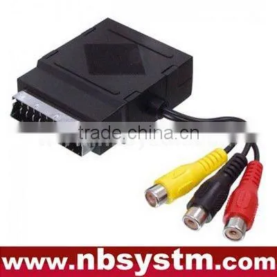 Scart Plug to Scart Jack + 3RCA Jack in
