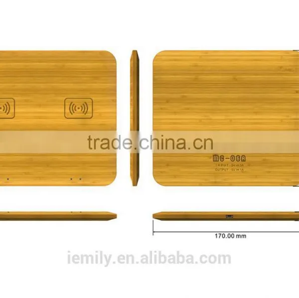 New Bamboo Dual 2 Coil qi Wireless Charger Samsung Wireless Charger Pad photo-3