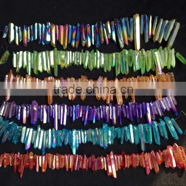 Newest Handmade Colourful Aura Quartz Crystal Necklace for Healing photo-3