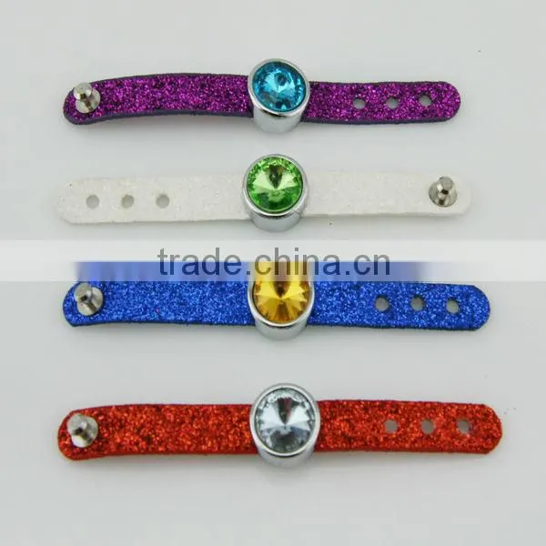 DIY PU Leather Crystal Charm Ring, Rings Jewelry -ZC0002 photo-2