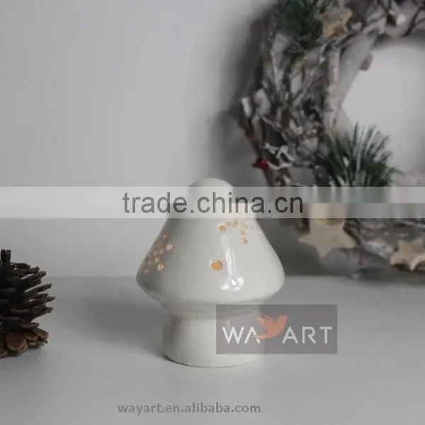3 Asst LED Lighted Ceramic Mushroom With Snowflake Carved photo-4