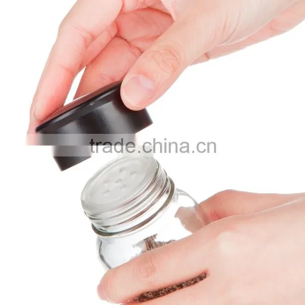 SINOGLASS Trade Assurane 90ml Glass Jar With Plastic Lid 6 Pcs Glass Jars Spice Rack Set photo-3