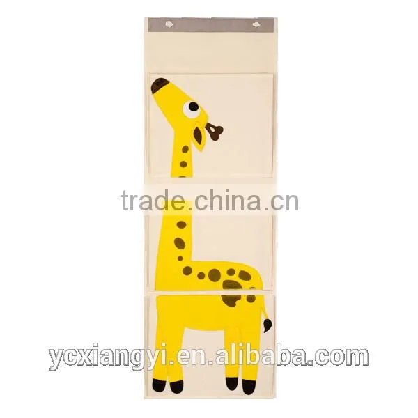 Cartoon Canvas Wall Storage for Kids , Door Hanging Storage Closet Organizer