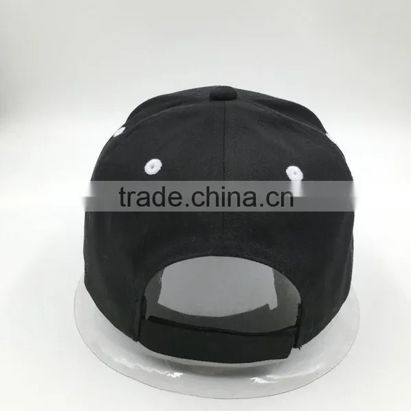 Custom Design 6 Panel Embroidered Black Cotton Baseball Cap photo-4