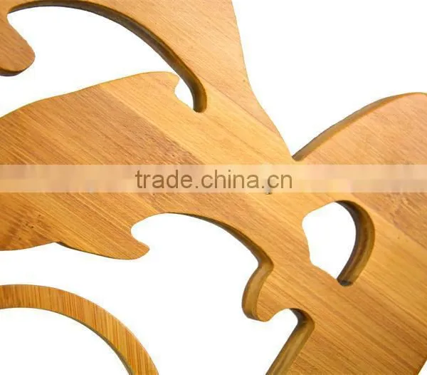 WR002/100% Bamboo Material Hot Sale Dolphin Shaped Bamboo Red Wine Rack photo-6