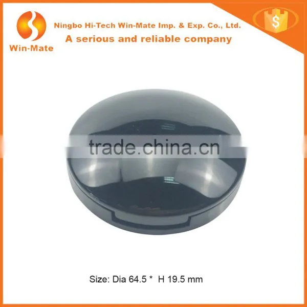 Round Unique Design Empty Black Cosmetic Backed Powder Container photo-2