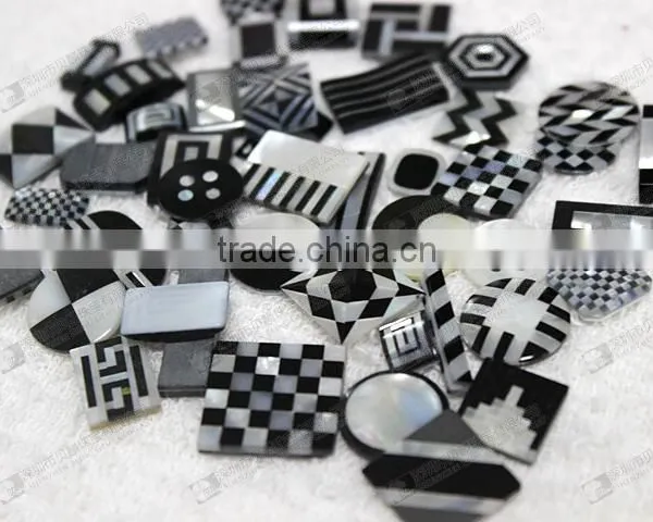 MOP+Black Onyx Mosaic,wholesale Gemstone Mosaic for Cuff Buttons photo-2