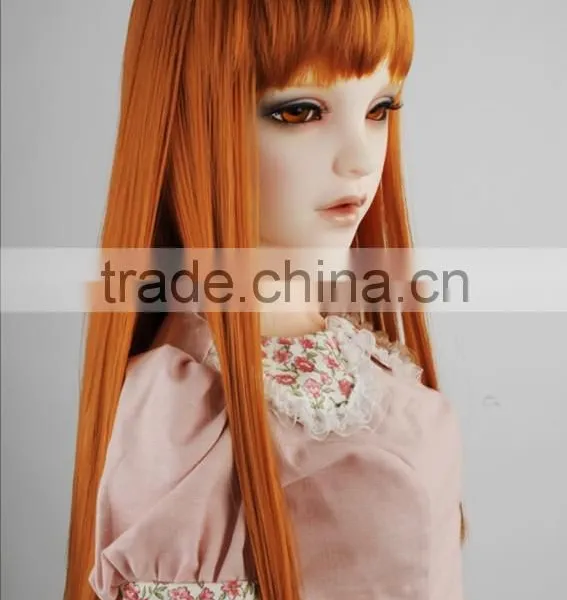 New Arrival Synthetic Orange Straight 1/3 BJD Doll Wig photo-3