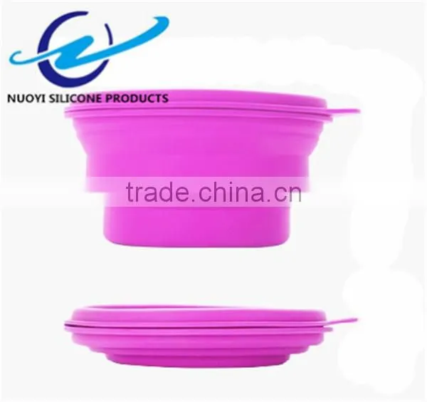 Eco-friendly Food Grade Silicone Collapsible Bowl With Lid photo-5