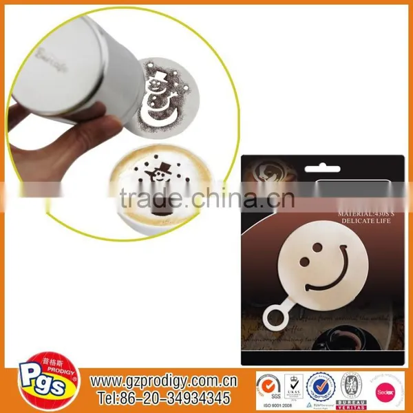 Stainless Steel Cappuccino Decorating Coffee Stencils Set photo-3