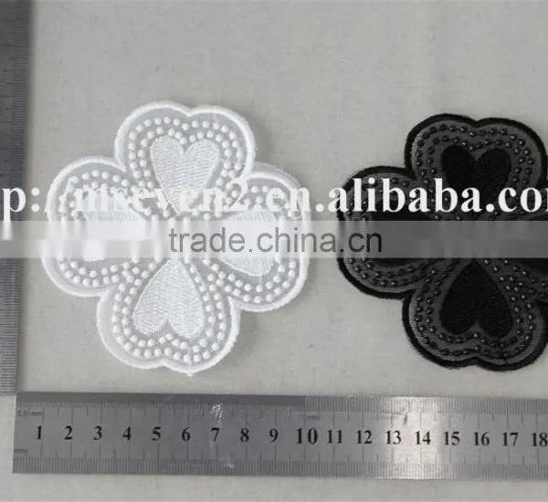 2016 Newest Design Black and White Embroidery Neck Lace Neck Patch Flower Pot Stands Designs photo-6