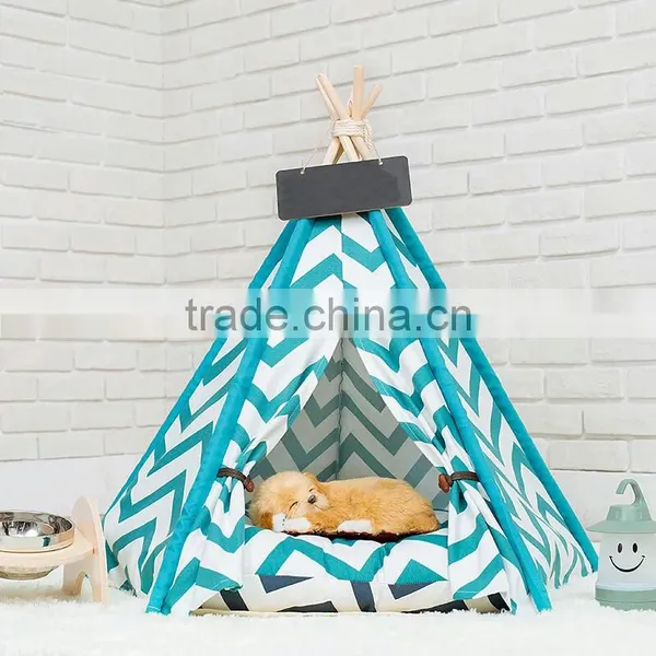 New Custom Chevron Style Wholesale Dog Play Sleep Pet Teepee Tent photo-4