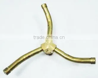 Rotary Brass 3-Arm Sprinkler With Triangle Metal Base For Lawn photo-2