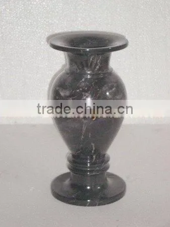 NATURAL BLACK ZEBRA MARBLE FLOWER VASES photo-3