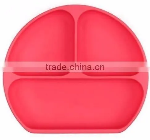 Silicone Grip Dish,Silicone Kids Strong Suction Base ,Feeding Plate photo-5