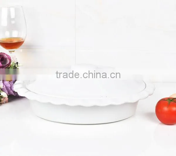 11.5" Oval Porcelain Baking Sheet With Lid photo-2