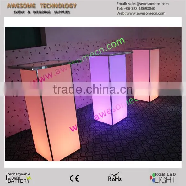 High-gloss White Acrylic Framed Modular Lighted Portable Pedestals (TA110A) photo-5