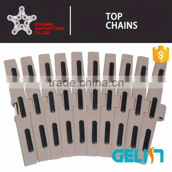 HF820 Simple Hinged Plactic Side Flexing Flat Top Chain/rubber Top Conveyor Chains With Rubber Blanket photo-5