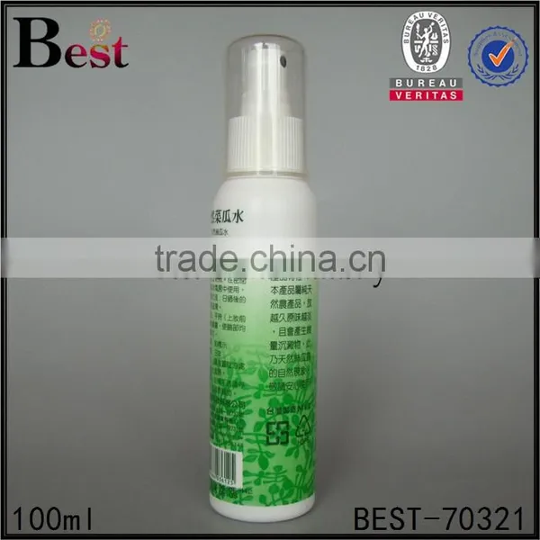 2017 Hot New Products Round Shoulder Screen Printing Cosmetic Toner Fragrance Perfume White 100ml Plastic Spray Bottle photo-3