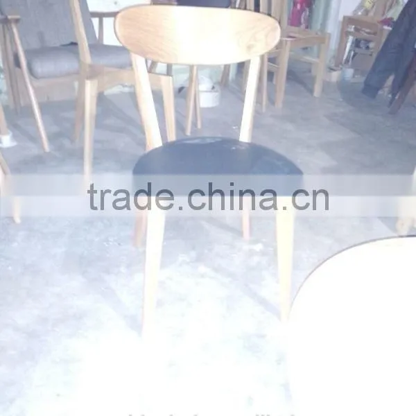 Solid Oak Wood Dining Chair Restaurant Wooden Chair photo-3