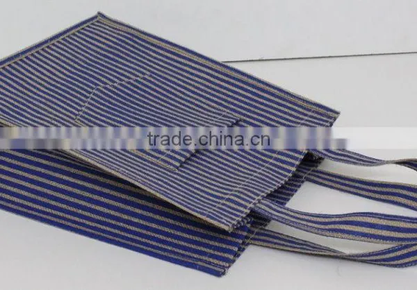 Hot One Color Allover Strip Print Male Hifashionable Tote Bag With Pocket - pp Laminated Jute Fabric photo-5